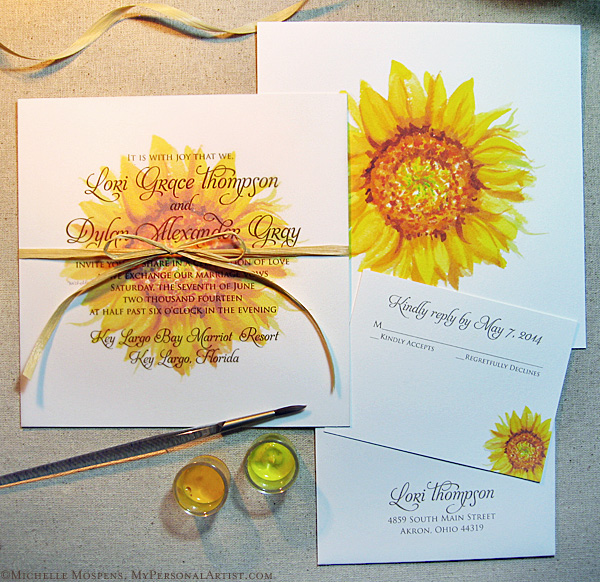 Artsy Vintage Rustic Sunflower Wedding