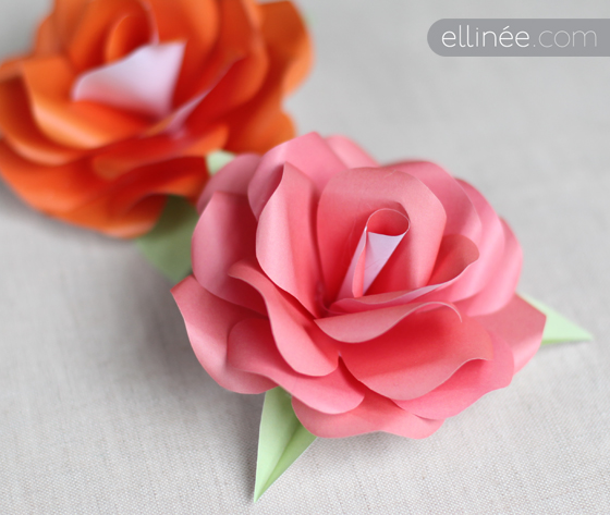 How to make paper roses tutorial with free template
