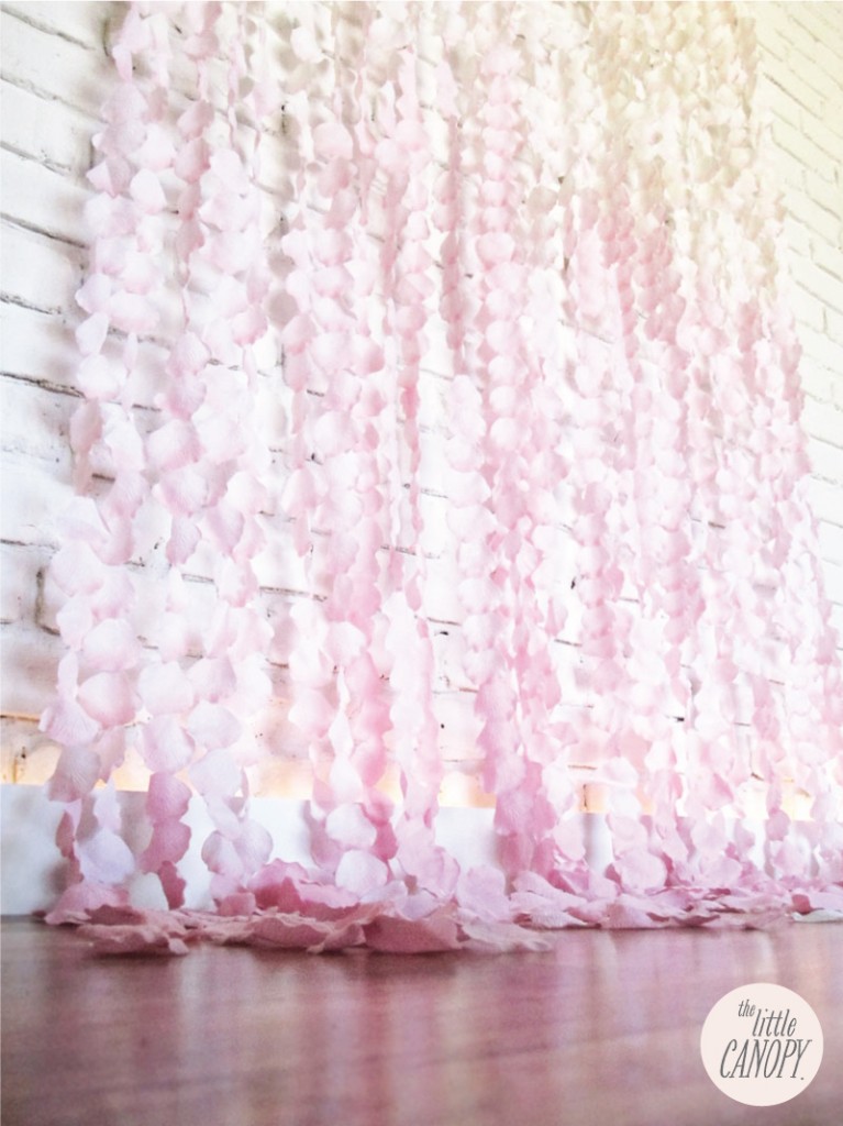Handmade Flower Petal Curtain Backdrop