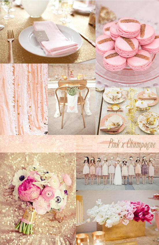 Wedding Inspiration Board, Pink and Champage Theme 