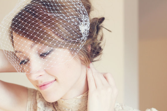 Romantic Handmade Wedding Birdcage Veil Blusher