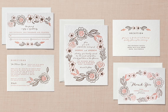 Minted Wedding Letterpress Stationery Invitations