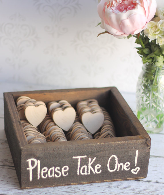 Etsy wooden heart magnets for wedding favors