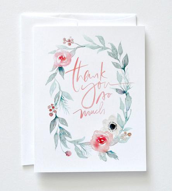 In love with the details of this watercolor thank you card set! These are perfect to send your gratitude to your wedding guests, friends, relatives - anyone! 