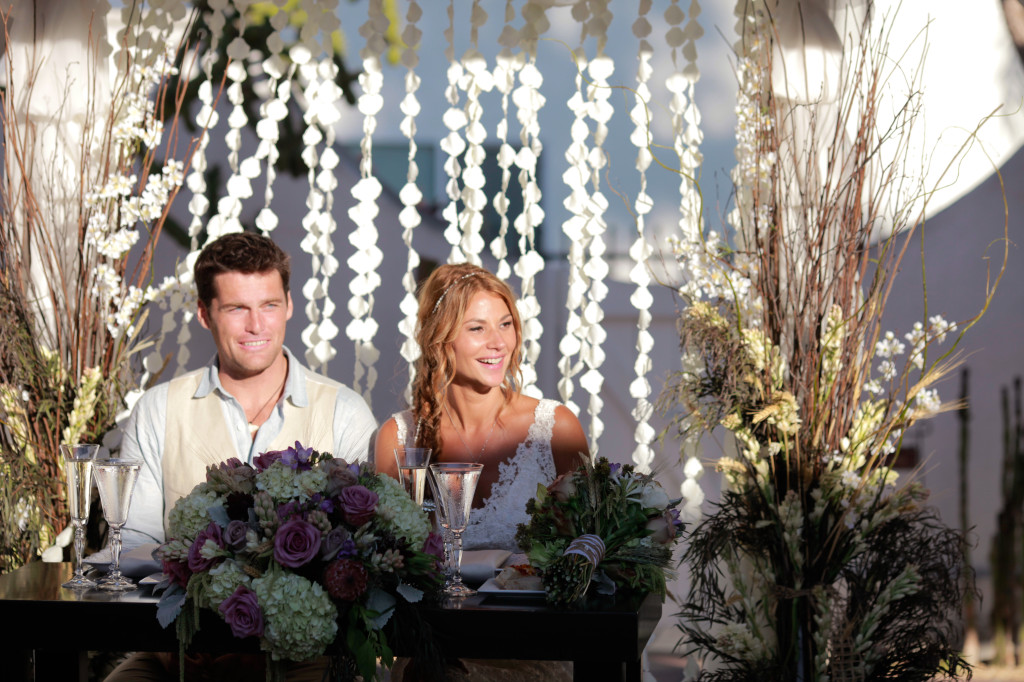 Artsy Classic Outdoor Romantic California Wedding Flower Petal Garland Altar
